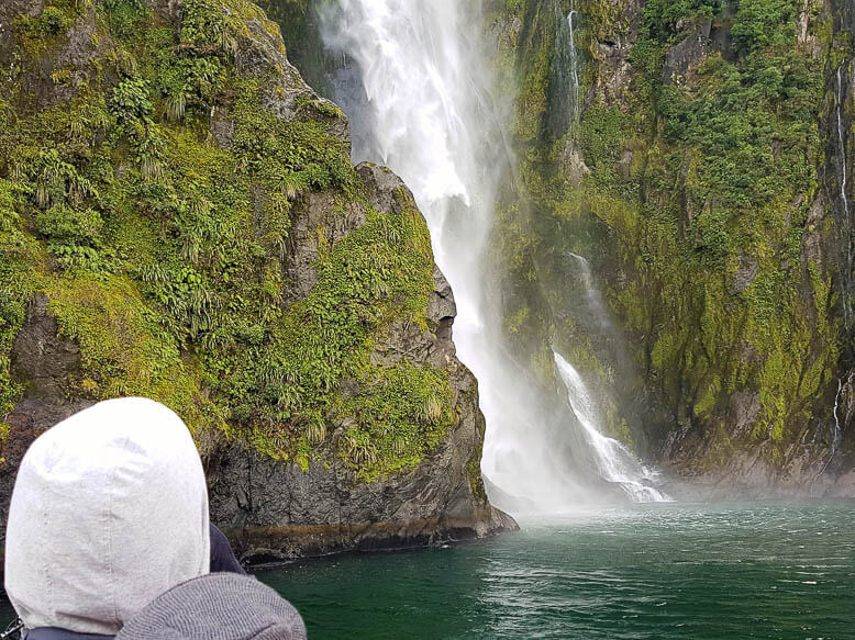 Milford Sound waterfall NZ